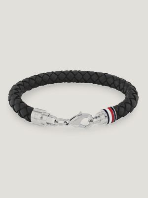 Tommy hilfiger cheap black leather bracelet