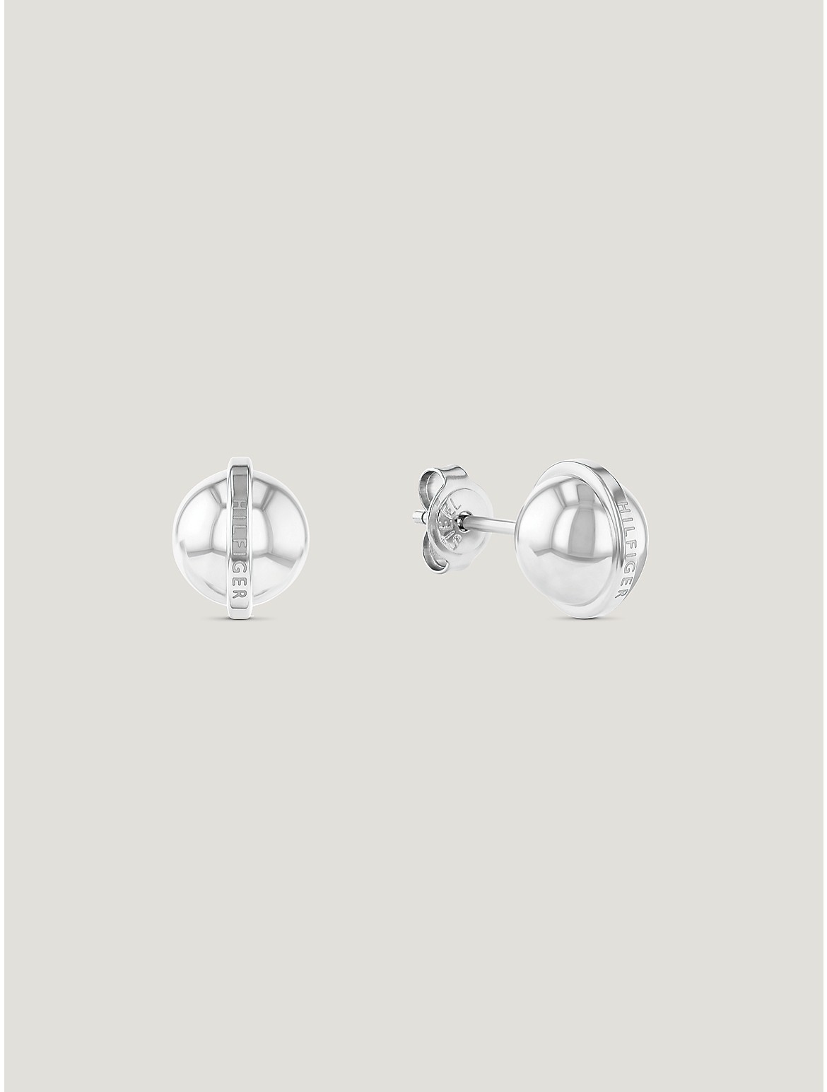 TOMMY HILFIGER STAINLESS STEEL ORB EARRING