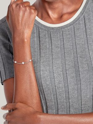 Stainless Steel Orb Charm Bracelet, Silver