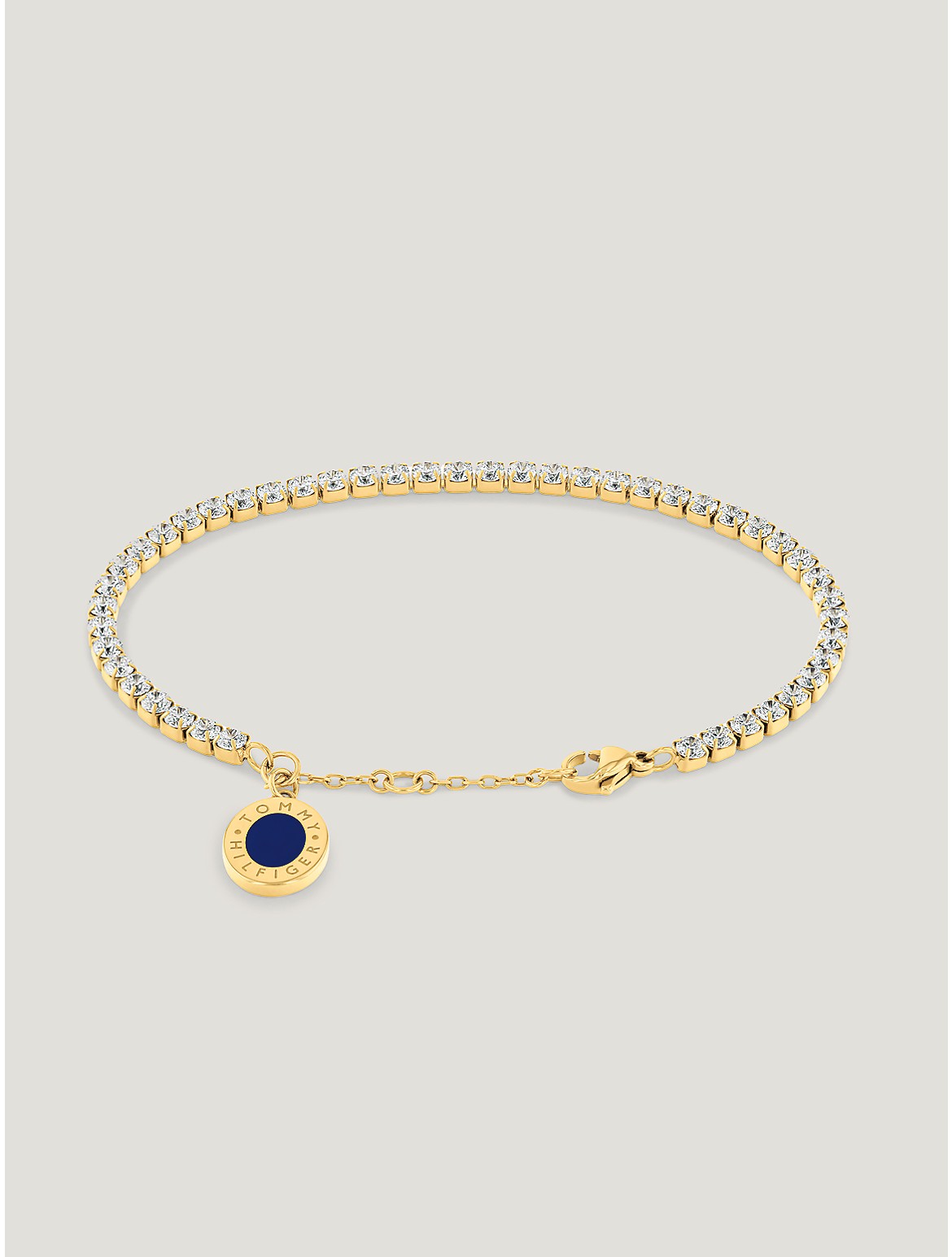 Tommy Hilfiger Gold-tone Blue & Crystal Charm Bracelet