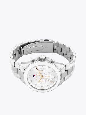 Tommy Hilfiger White and Silver Boyfriend Watch 40MM Boyfriend Watch | Tommy Hilfiger main image 3