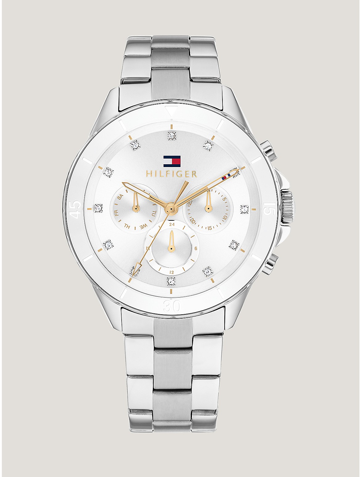 Tommy Hilfiger Women's Watch with Sub-Dials and White Bezel