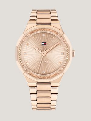 Casual Watch with Carnation Gold Plated Bracelet Tommy Hilfiger