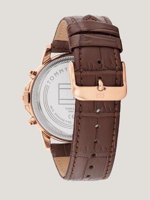 44MM Multifunction Leather Strap Watch, White