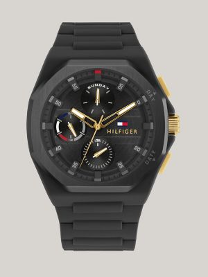 Tommy hilfiger men's store black silicone strap watch