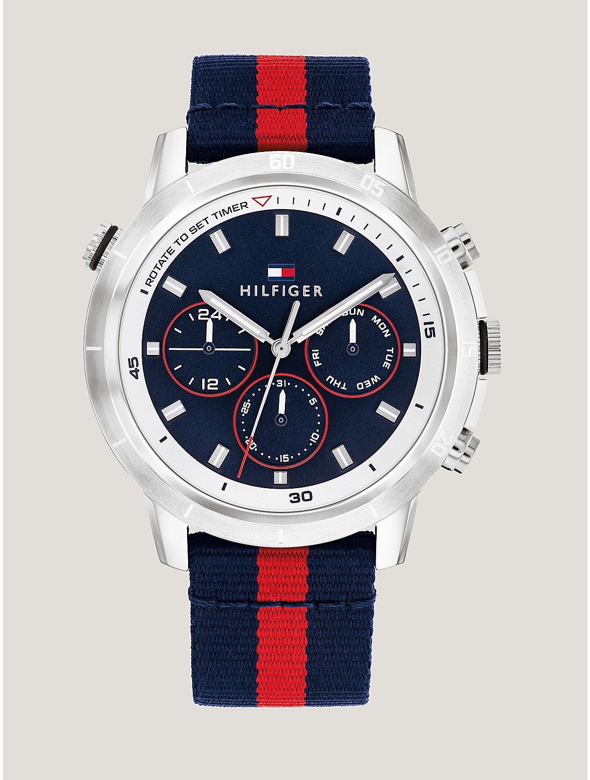 Shop Tommy Hilfiger Casual Watch With Recycled Strap In Blue