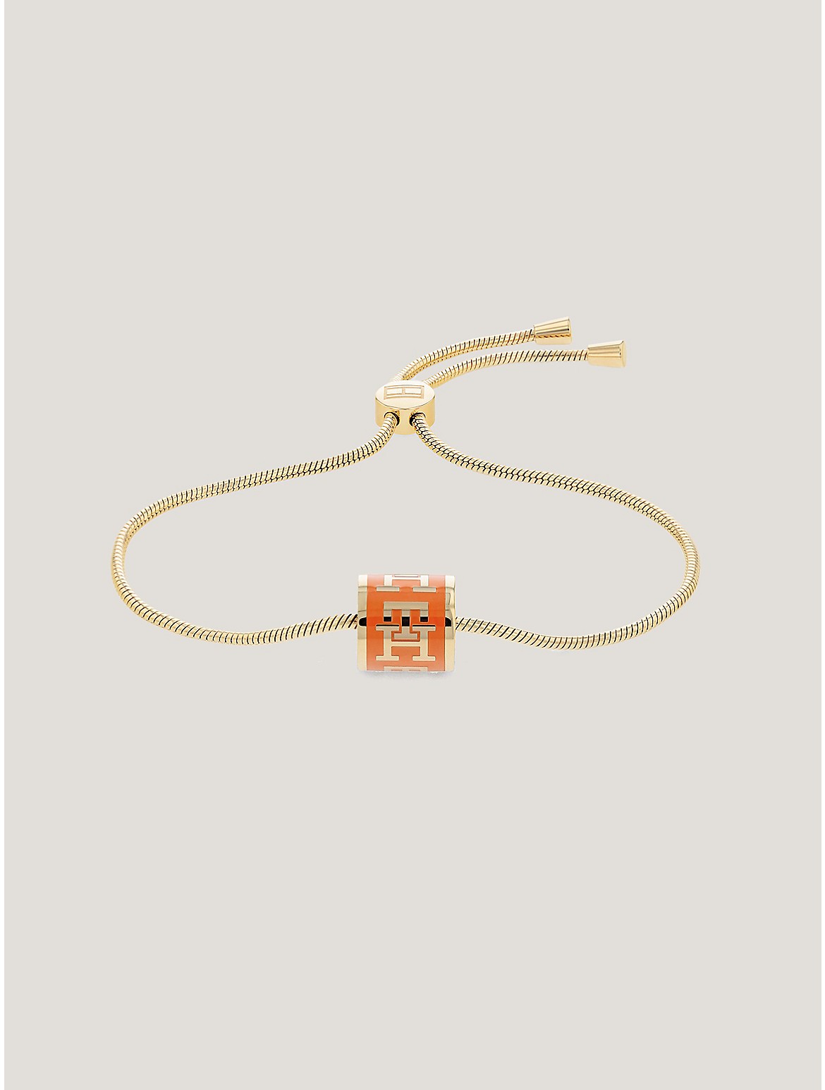 Shop Tommy Hilfiger Th Logo Barrel Bracelet In Gold