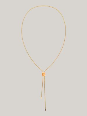 TH Logo Barrel Necklace, Gold