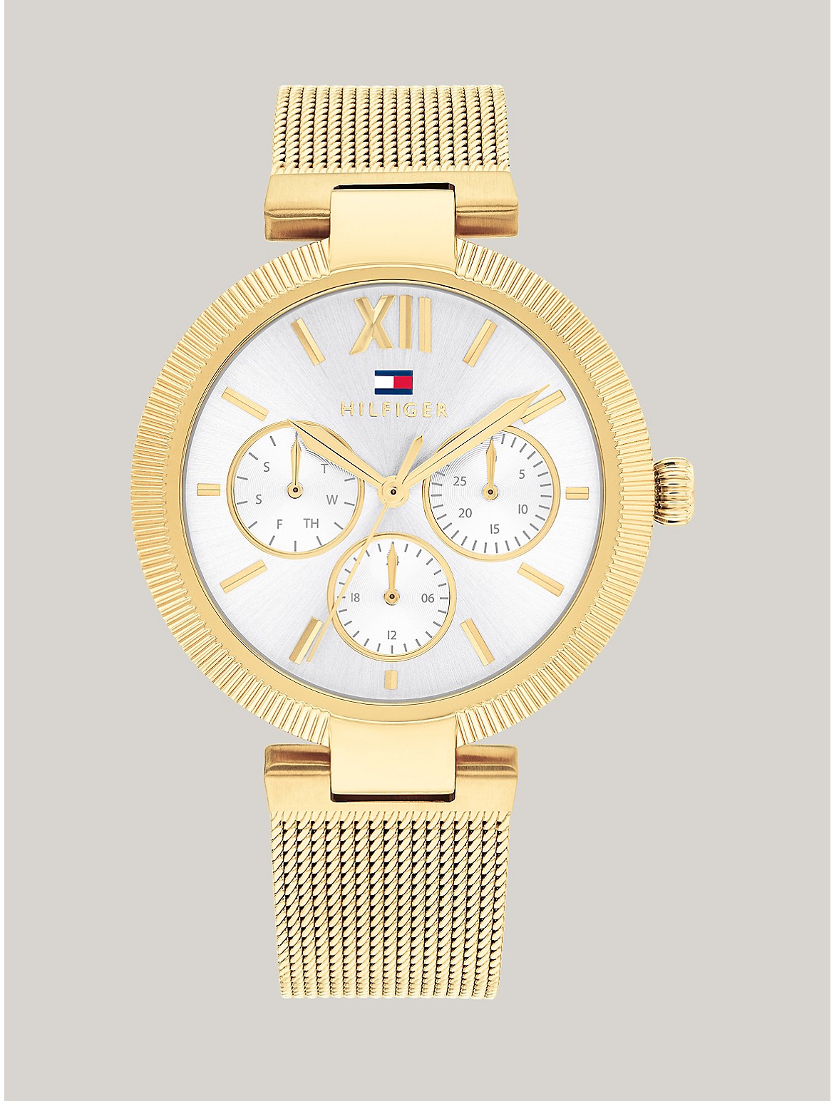 Shop Tommy Hilfiger 36mm Multifunction Gold In Silver White