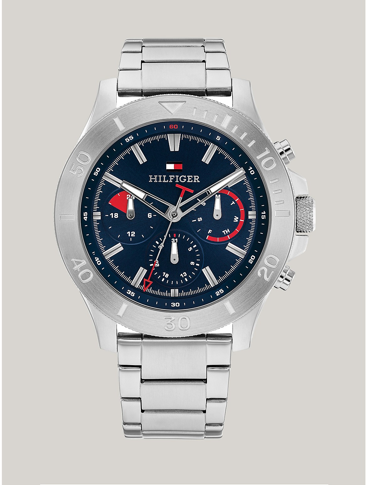 Shop Tommy Hilfiger 46mm Multifunction Steel Sport Watch In Blue