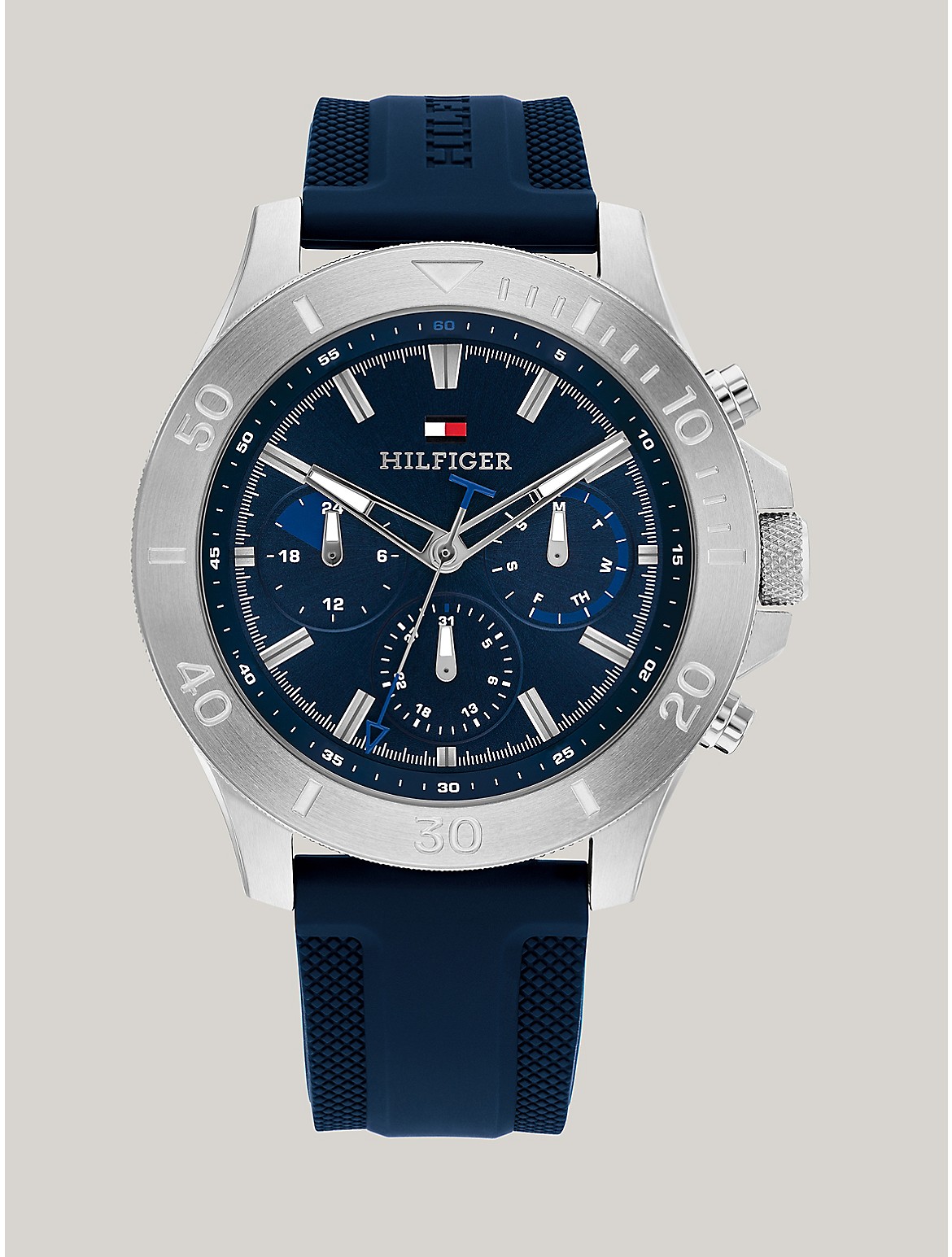 Shop Tommy Hilfiger 46mm Multifunction Blue Sport Watch