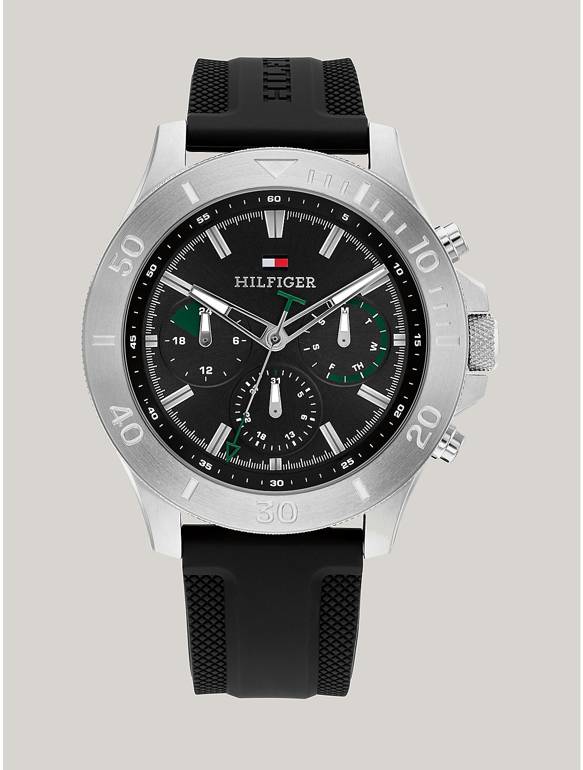 Tommy Hilfiger Men's 46MM Multifunction Black Sport Watch