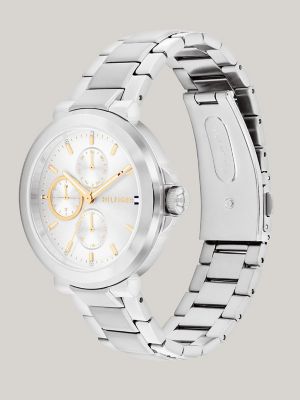 38MM Silver Multifunction Watch Tommy Hilfiger