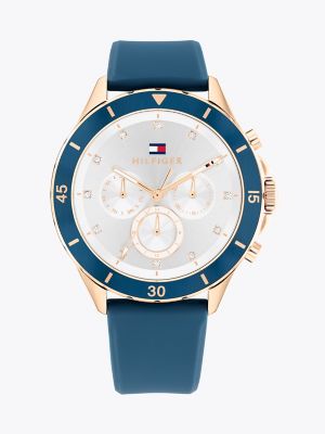 40MM White Dial Boyfriend Watch, Blue