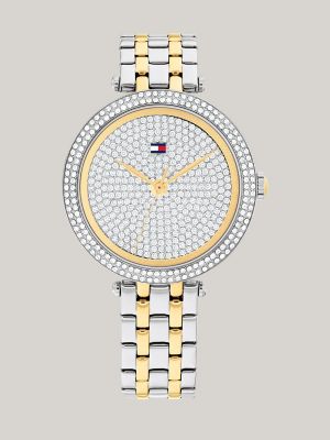 34MM Crystal Bezel Two Tone Watch Tommy Hilfiger