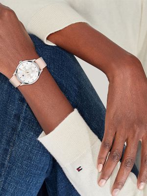 38MM Stainless Steel Multifunction Watch, Silver White