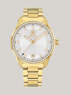 36MM T85 Gold Tone Crystals Watch Tommy Hilfiger