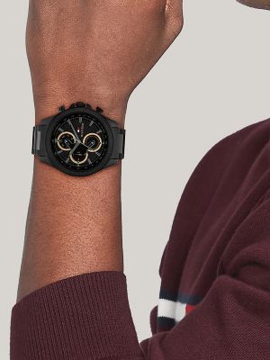 46MM Black Ion-Plated Sport Watch | Tommy Hilfiger