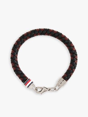 Braided Leather Bracelet, Black / Brown