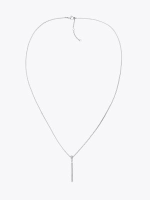 Slim Flag Logo Necklace, Silver