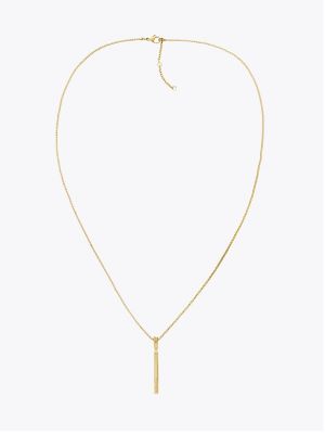 Slim Flag Logo Necklace, Gold Plated
