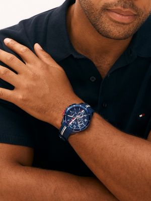 Мужские часы Tommy Hilfiger 46MM Sport Watch with Silicone Strap, цвет: Тёмно-синий — фото 3