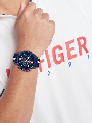 Мужские часы Tommy Hilfiger 46MM Sport Watch with Silicone Strap, цвет: Тёмно-синий — фото 7