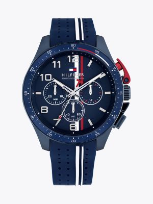 46MM Sport Watch with Silicone Strap, Navy