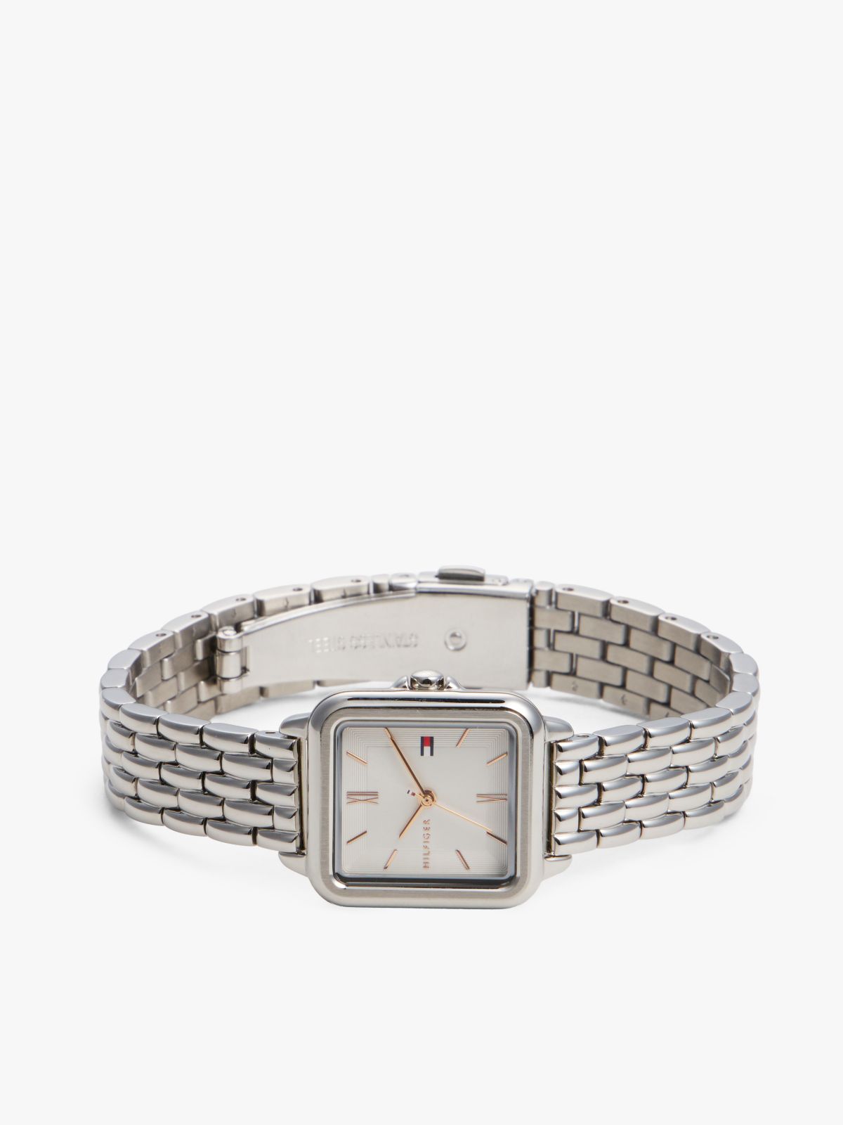 24MM Square Dial Watch — Silver White