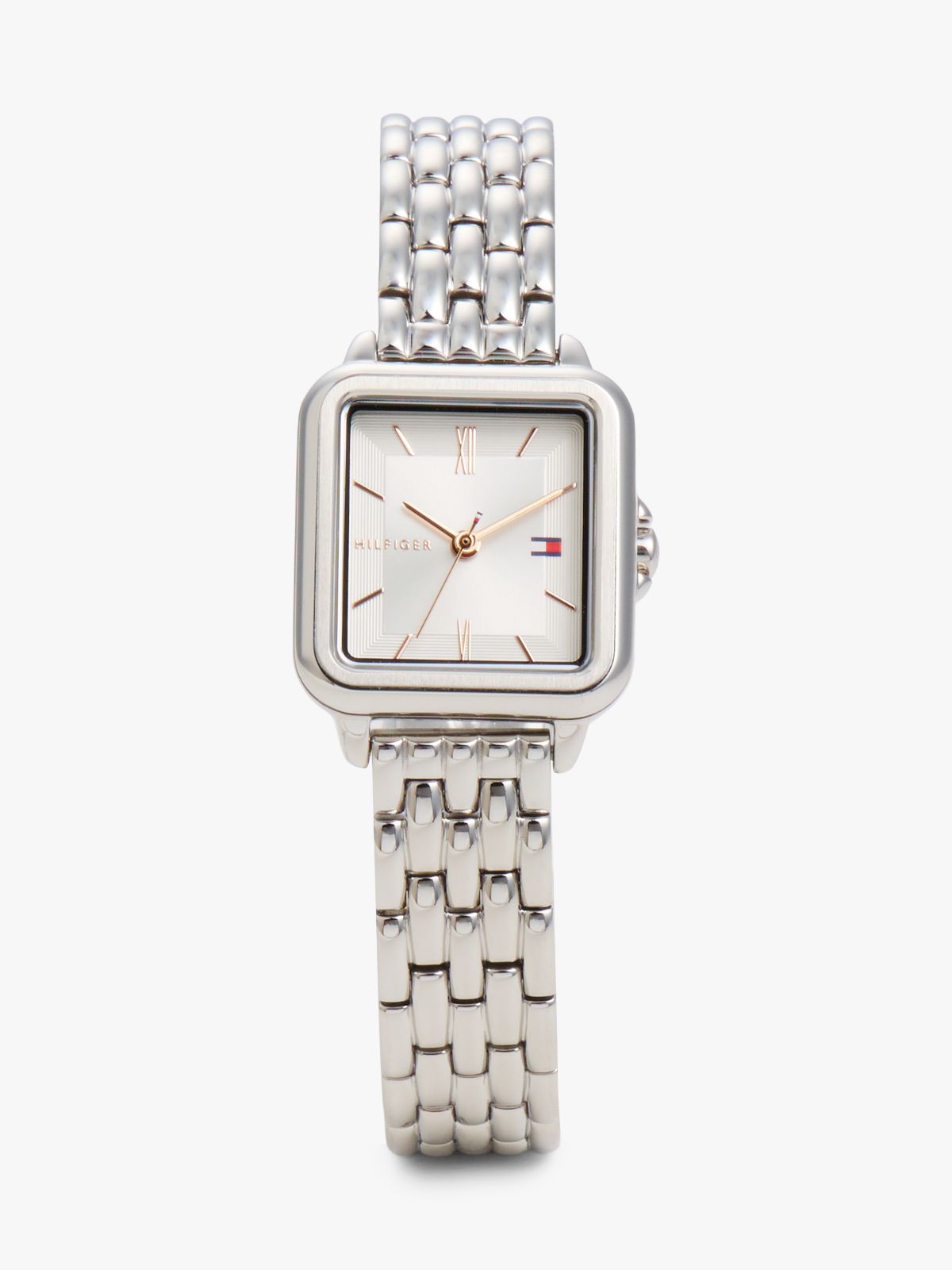 24MM Square Dial Watch — Silver White