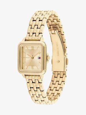 Женские часы Tommy Hilfiger 24MM Square Dial Watch, цвет: Золотой — фото 3
