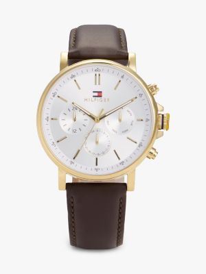 43MM Leather Strap Multifunction Watch, White