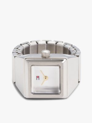 15MM Square Ring Watch, Silver