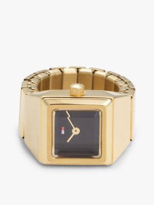 15MM Square Ring Watch, Black