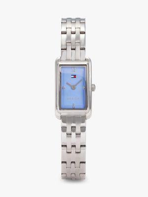 16MM Rectangle Link Watch, White