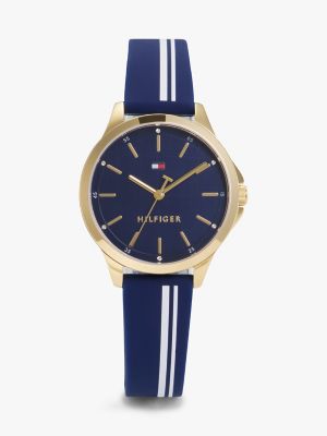 34MM Signature Stripe Strap Watch, Navy