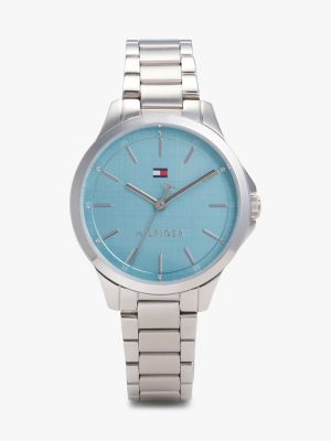 34MM Sunray Dial Dress Watch, Aqua