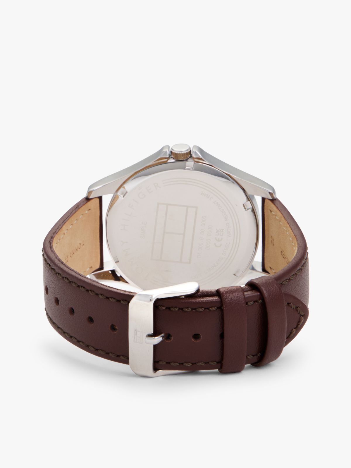 43MM Leather Strap Sport Watch — Navy