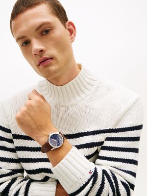 Мужские часы Tommy Hilfiger 43MM Leather Strap Sport Watch, цвет: Тёмно-синий — фото 4