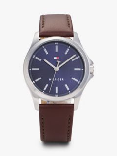 43MM Leather Strap Sport Watch — Navy 1