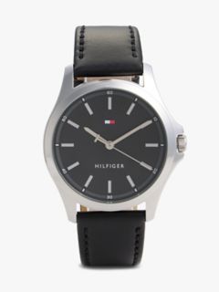 43MM Leather Strap Sport Watch — Black 1