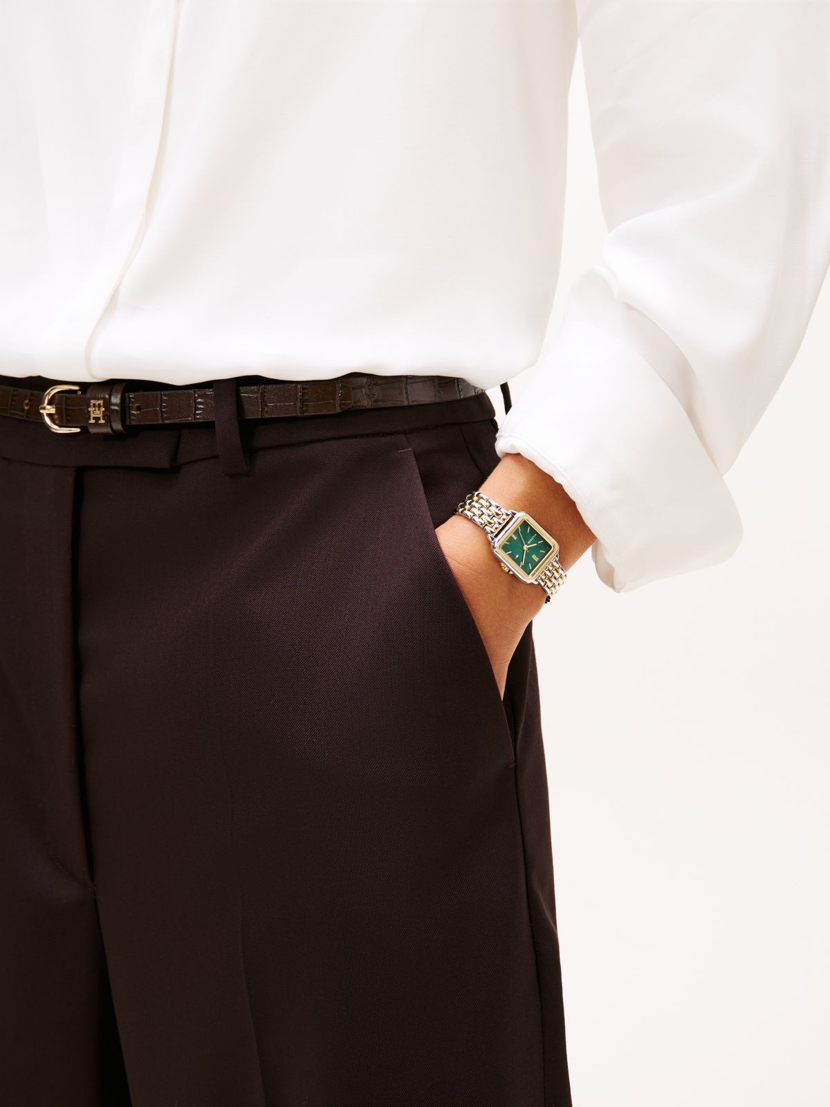 24MM Square Dial Watch — Green