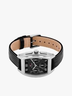 36MM Leather Strap Multifunction Watch — Black 3