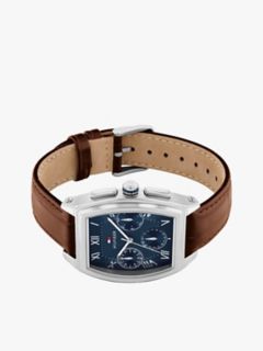 36MM Leather Strap Multifunction Watch — Navy 3