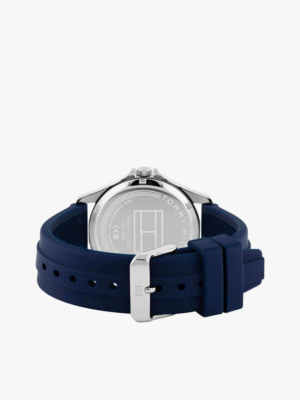 43MM Silicone Strap Sport Watch — Navy