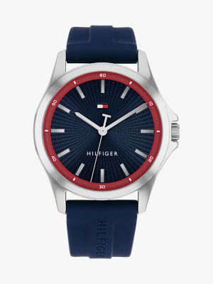43MM Silicone Strap Sport Watch, Navy