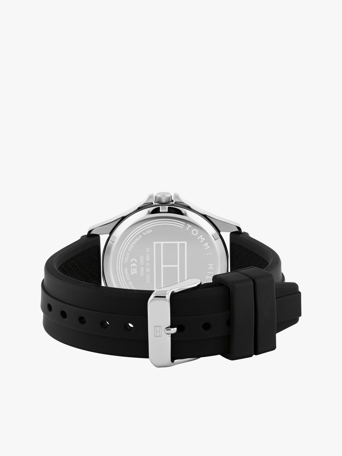 43MM Silicone Strap Sport Watch — Black