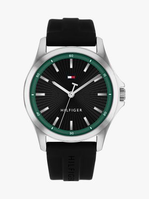 43MM Silicone Strap Sport Watch, Black