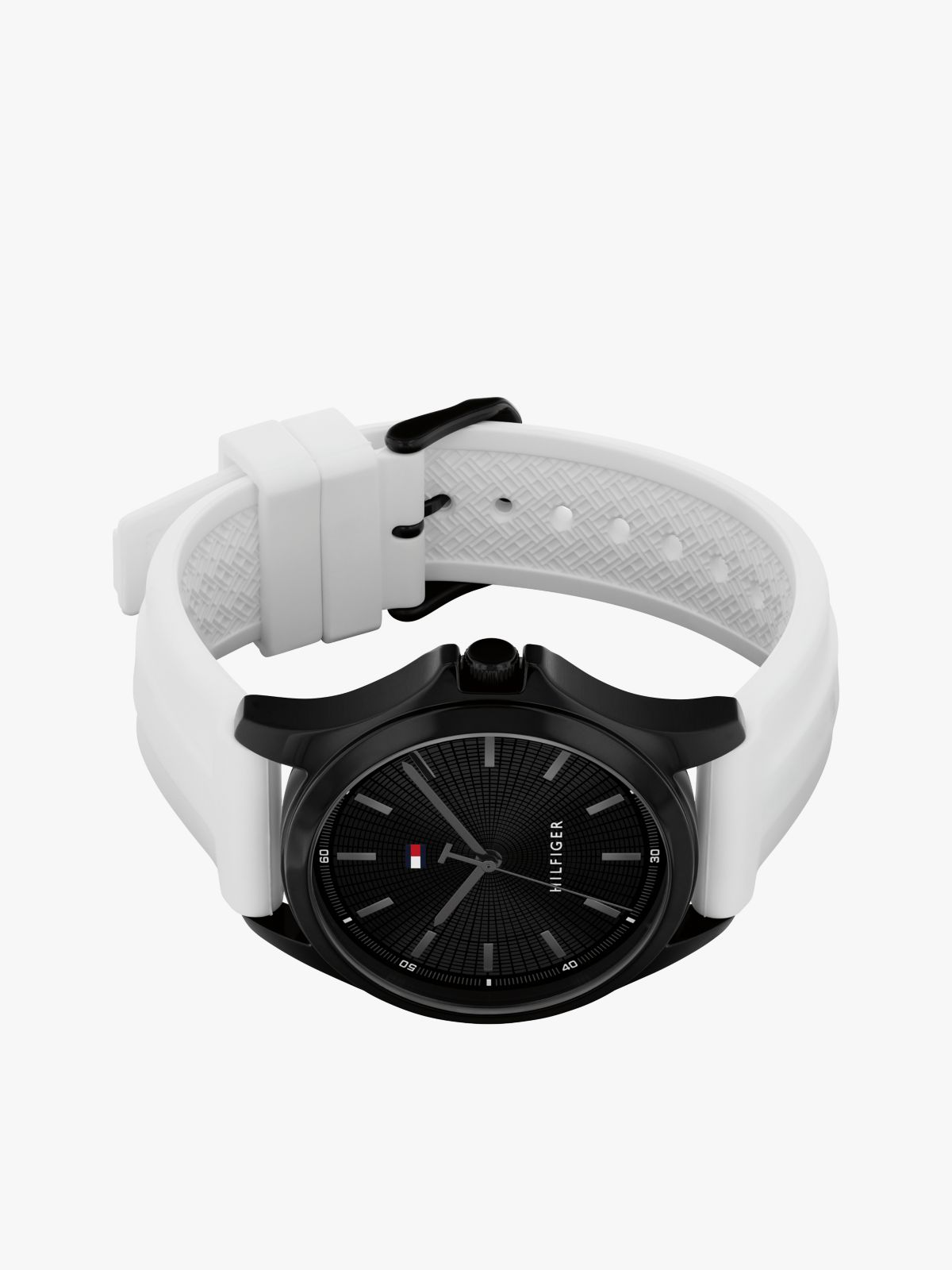 43MM Silicone Strap Sport Watch — Black