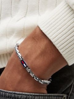 Flag Chain Link Bracelet — Silver 4